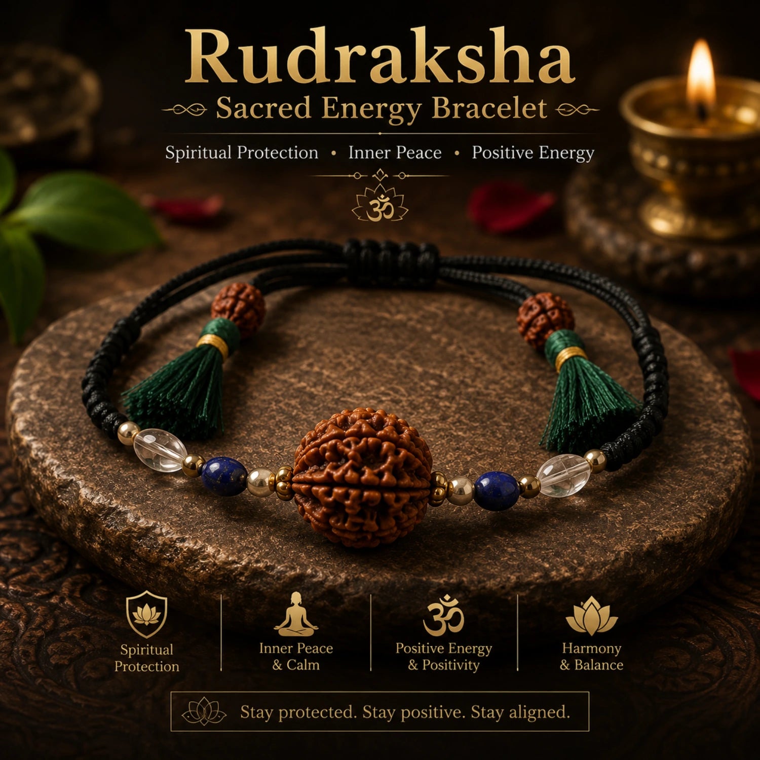 Aquarius Rudraksha Rashi Bracelet